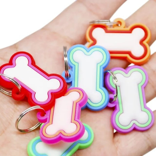 Llavero Placa Identificatoria Reflectivo Para Perro Mascota