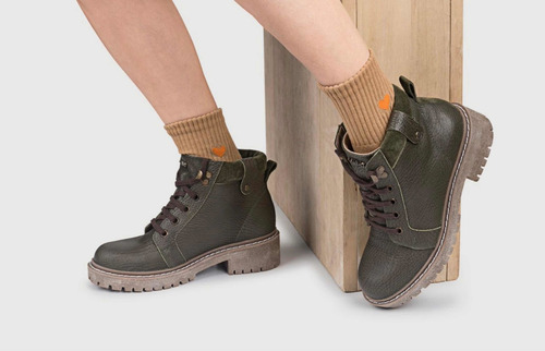 Imagen 4 de 5 de Borcegos Botas De Cuero Viamo Ferberi Dama Mujer