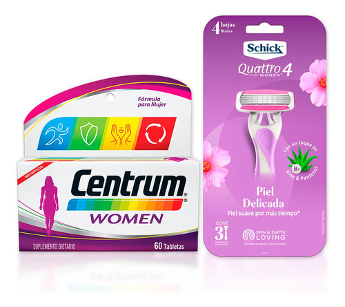 Centrum Women X60 + Schick Piel Delicada X3