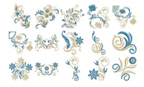 Comprar 71 Diseños Matrices P\u002F Maquinas Bordado Flores Y Arabescos