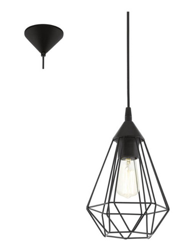 Colgante Vintage Tarbes De Una Luz, Negro