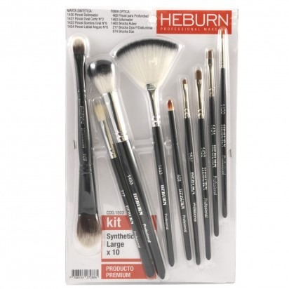 Kit Pinceles Brochas Maquillaje Synthetic Large X 10 Heburn
