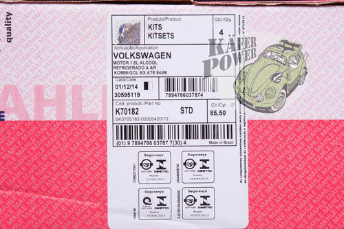 Kit Motor Vw Fusca 1600 Suk Álc. 81 A 86 Mahle - Kaeferpower