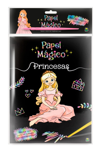 Livro Infantil Para Colorir Papel Mágico Pintar Raspadinha: Princesas