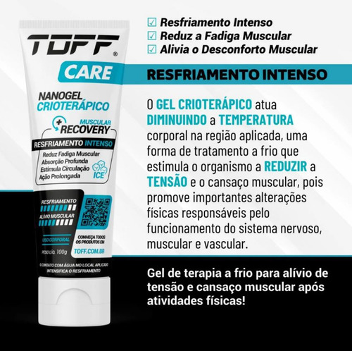 Nanogel Crioterápico 100g Toff Care Resfriamento Muscular