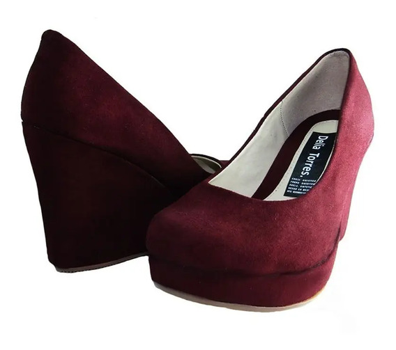 Zapatillas Color Vino Con Plataforma | MercadoLibre 📦