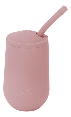 Vaso Ezpz Entrenador Grande Con Popote Para Bebes Silicon Color Rosa Nórdico