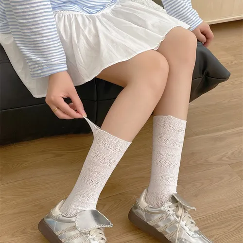 2 Pares De Calcetines De Verano Con Encaje Hueco En Forma De