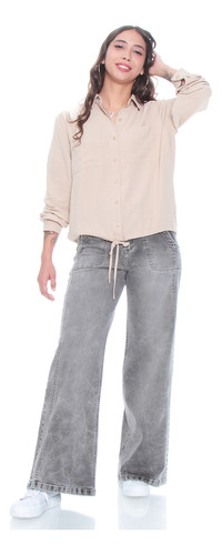 Blusa Wados Con Cintura Ajustable Y Bolsillos