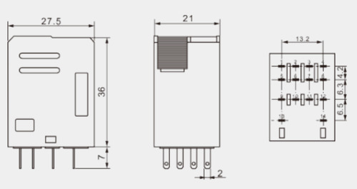 Relevador 24v Dc 5a, 14 Pines Asiaon Con Base