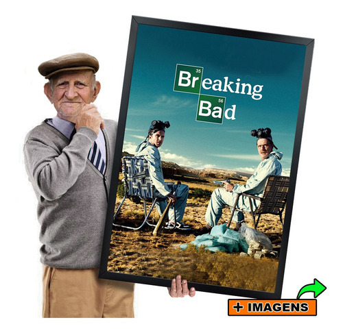 Quadro Breaking Bad Walter White Filme Com Moldura Preta A1 Cor Cores vivas, impressão HD Cor da armação Moldura na cor PRETA