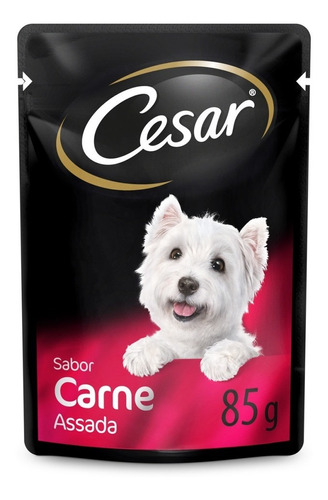 Ração Úmida Cesar Sachê Carne Assada Cães Adultos 85g