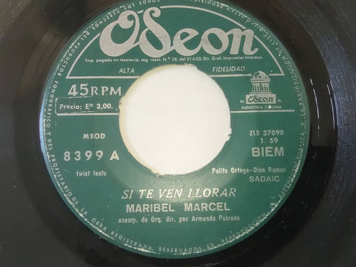 Vinilo Single De Maribel Marce Veras Que Pasa(z78