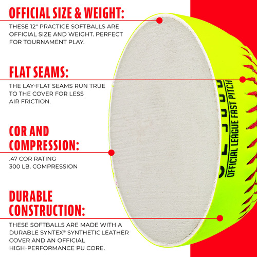 Pelotas De Softball Franklin Sports, Tamaño Oficial, Fastpit