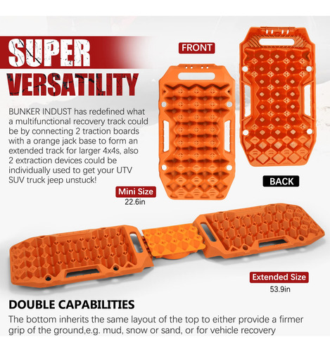 Bunker Indust Tablas De Tracción Todoterreno Naranjas 4x4