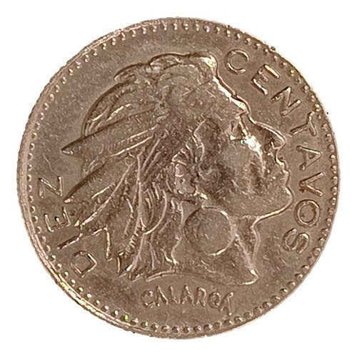 Colombia 10 Centavos 1966 Exc Km 212.2 Nativo Calarca