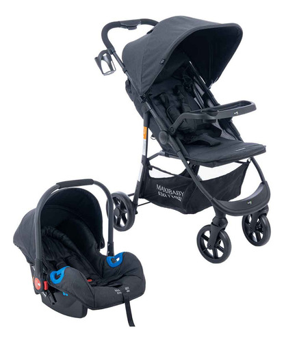 Carrinho De Passeio Com Bebê Conforto Startravel Maxi Baby Cor Preto