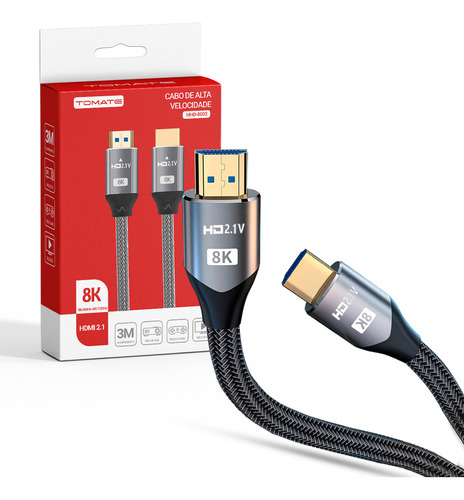 Cabo Hdmi 8k 60hz 4k 120hz Hdr Ps5, Xbox, Qled 3 Metros