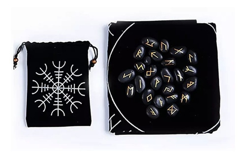Imagen 5 de 5 de Runas Vikingas + Bolsa Y Paño: Pack