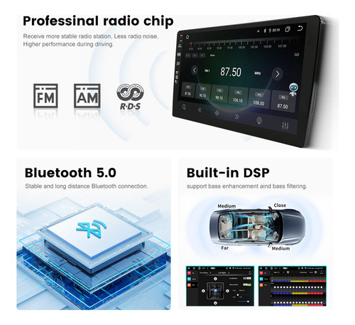 4+64g Coche Estéreo 9 Pulgadas Dsp Carplay Wifi Bluetooth