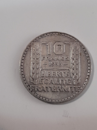Moneda Francia 10 Francs 1933 Plata 0.680 (x169.