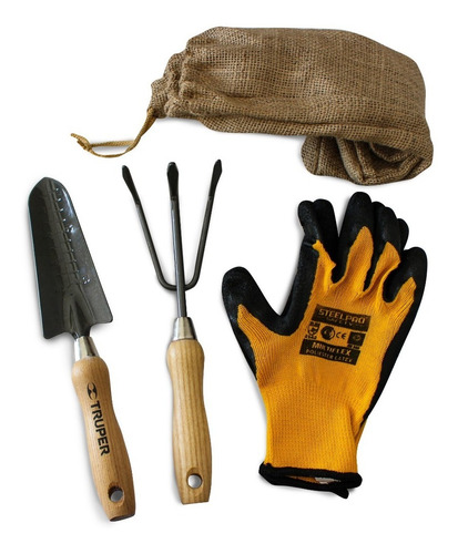 Imagen 4 de 4 de Kit Jardineria Pala Y Rastrillo + Par De Guantes Mos Cuotas