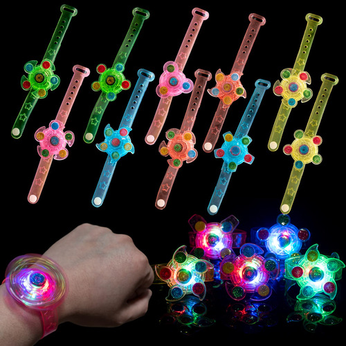 25 Pulseras Giratorias Con Luz Led, Recuerdos De Fiesta Para