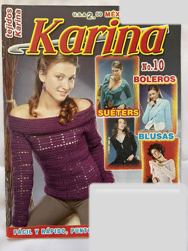 Revista Tejidos Karina No. 10 Boleros, Suéters Y Blusas 