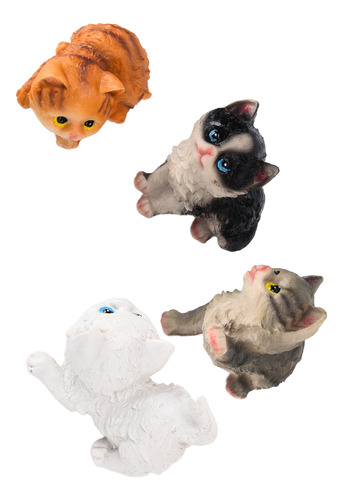 4 Bonitas Figuras De Muñecos De Gato, Juguete Para Adornos D