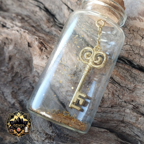 Frascos Llave Del Destino Magia Dorada 7x3cm Gemos Souvenir