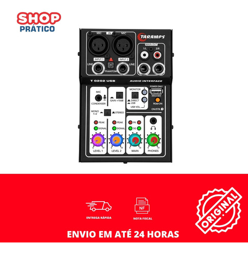 Mesa Som T0202 Interface Usb Xlr P10phantom Power 48v Preta
