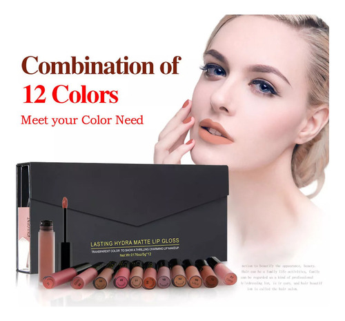 . Set De 12 Colores Z Lip Gloss Combo Lip Gloss