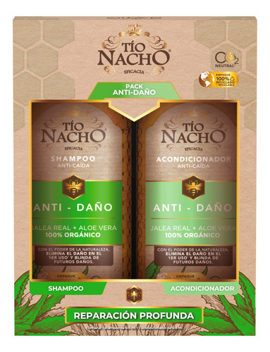  Pack Tío Nacho Anti Daño 01 Shamp. + 01 Acond. C/u 415 Ml