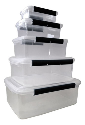 Set X5 Contenedores Caja  Hermetico Apilable Premium