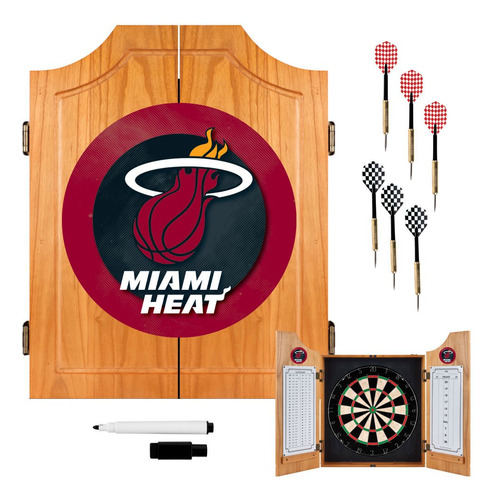 Nba Miami Heat Juego Gabinete Dardo Madera