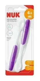 Set 2 Cucharas Bebe Nuk Largas Plasticas + 4 Meses Envios