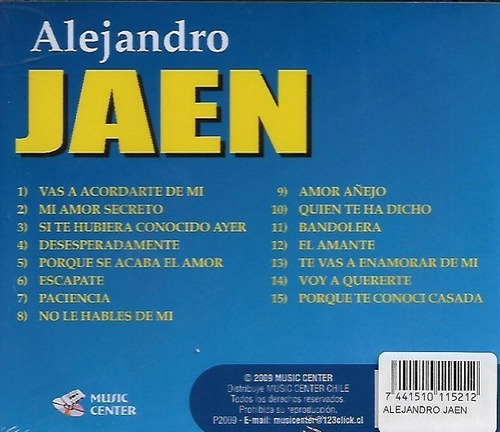 Cd Alejandro Jaen / Grandes Exitos (2009)