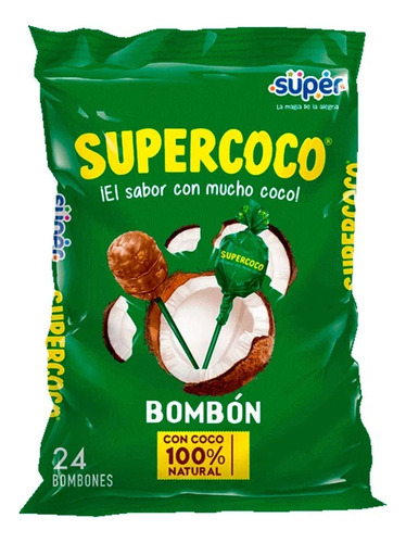 Paletas Supercoco Bombon Bolsa C/24 Unidades