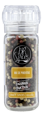 Mix de Pimenta em Grãos com Moedor BR Spices Craft Spices Vidro 50g