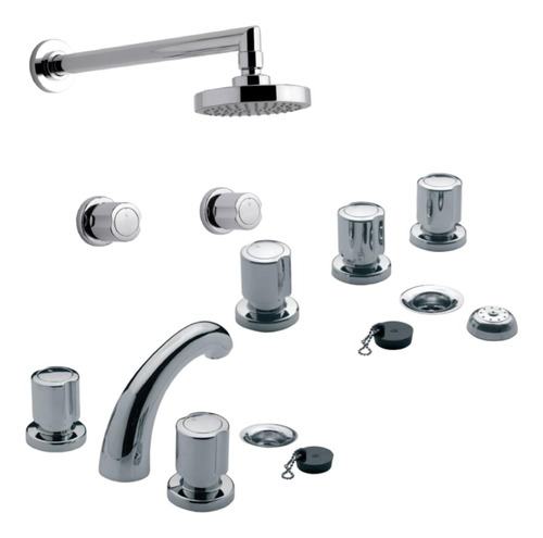 Set Completo Griferia Para Baño Fv Allegro Ducha S/trans P