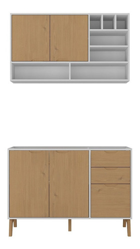 Imagen 6 de 8 de Mueble De Cocina Aereo + Bajo Mesada Madera V Lcm