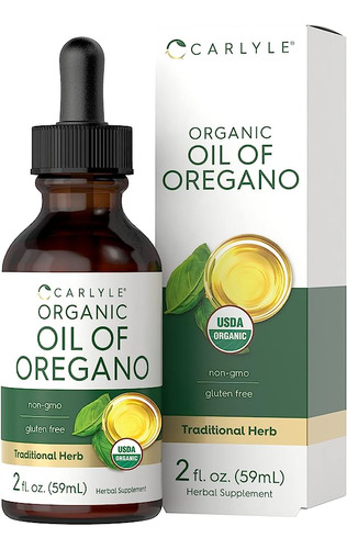 Aceite De Oregano Organico 70% Carvacrol 59 Ml Carlyle