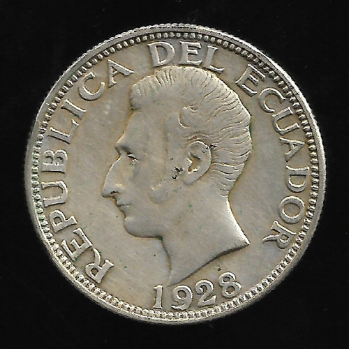 Ecuador 2 Sucres 1928 Plata Exc+