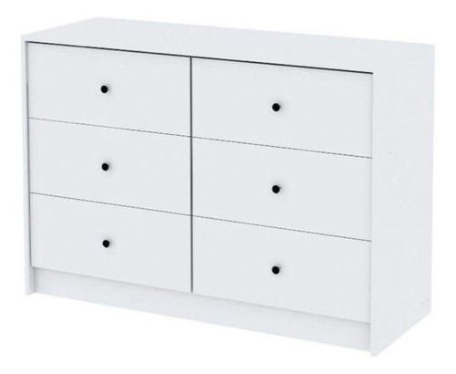 Cómoda Cajonera Dormitorio 6 Cajones Centro Estant Rex Color Blanco