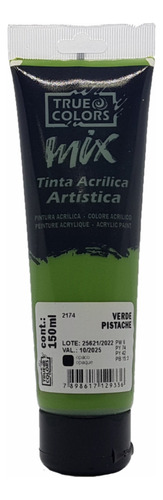 Tinta Acrílica Artistica Mix 150ml True Colors Cor Verde Pistache