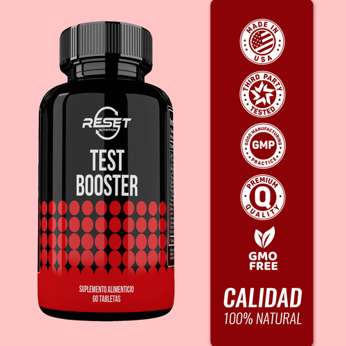 Reset Nutrition Test Booster 60 Tabletas tongkat ali refuerzo testosterona suplemento alimenticio potencializador para hombres ayuda a incrementar la testosterona energía y rendimiento