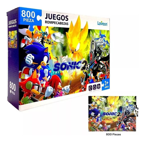 Sonic Rompecabezas 800 Piezas Tails Knuckless Shadow Eggman