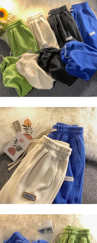 Pantalones Deportivos Tipo Harén Con Forro Polar De Lana De
