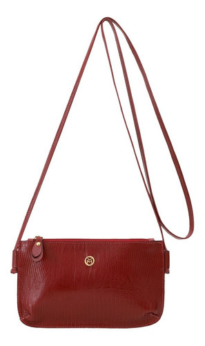 Bolsa Feminina Couro Legítimo Transversal Mini Mariart 201l Cor Vermelho