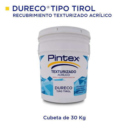 Pasta Texturizada Dureco 3 Años Pintex 30 Kg Interior Color Blanco